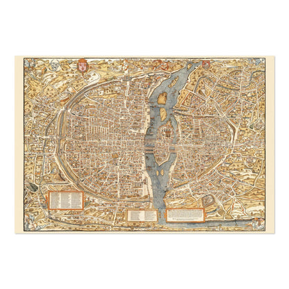 Paris 1550 Map vintage print