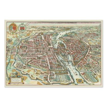 Paris 1615 Map vintage print