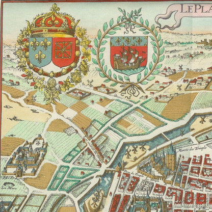 Close-up detail of the Paris 1615 Map
