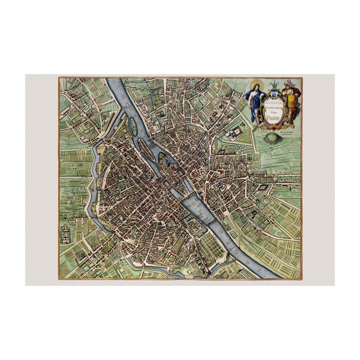 Paris 1657 Janssonius Map vintage print