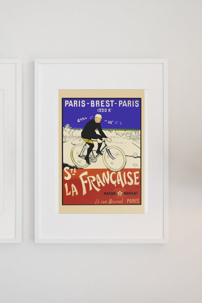 Paris-Brest-Paris La Francaise poster on a light wall