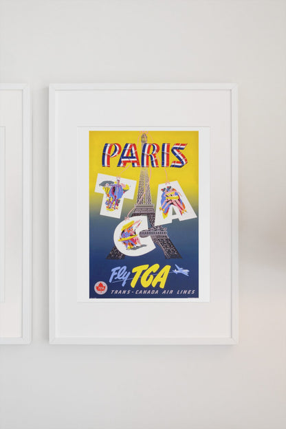 Paris Fly TCA poster on a light wall