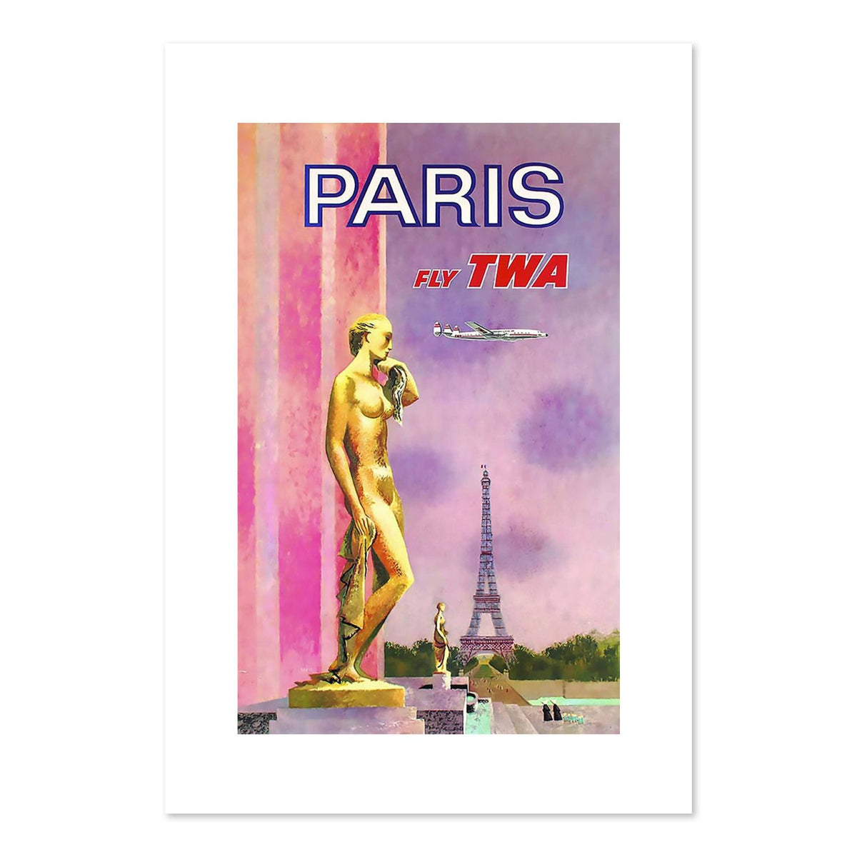 Paris Fly TWA 1969 poster print