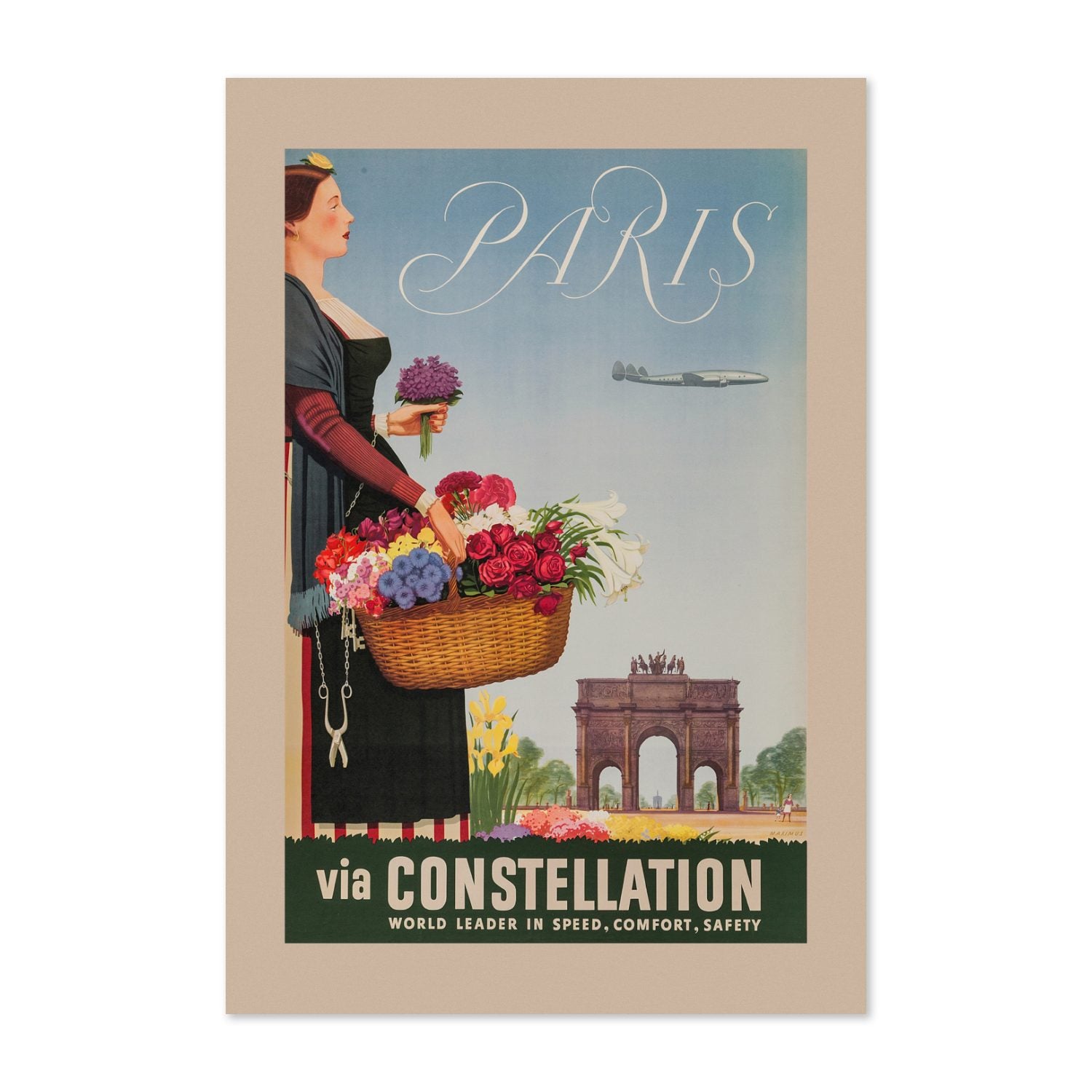 Paris via Constellation poster print
