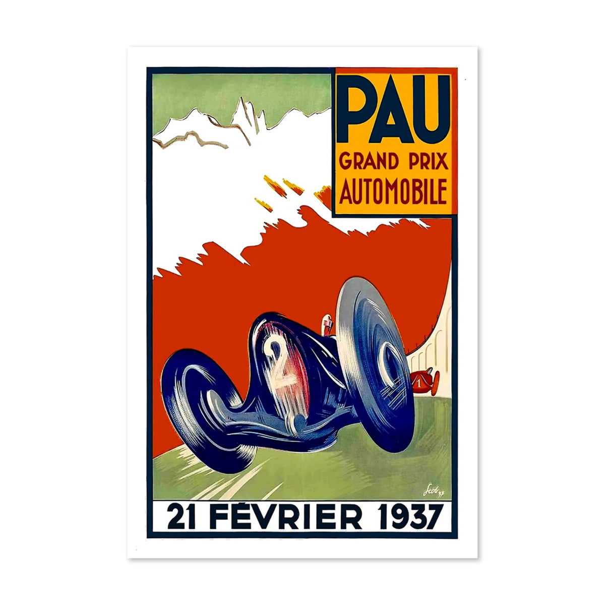 Pau Grand Prix 1937 poster print