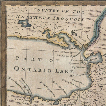 Close-up detail of the Pennsylvania, New Jersey & New York 1740s Map