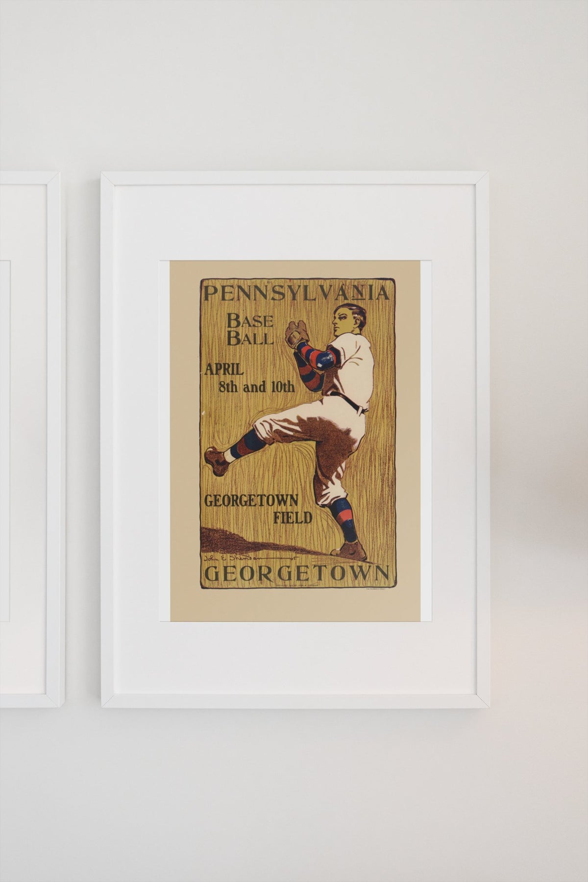 Pennsylvania Georgetown Baseball 1905 poster on a light wall