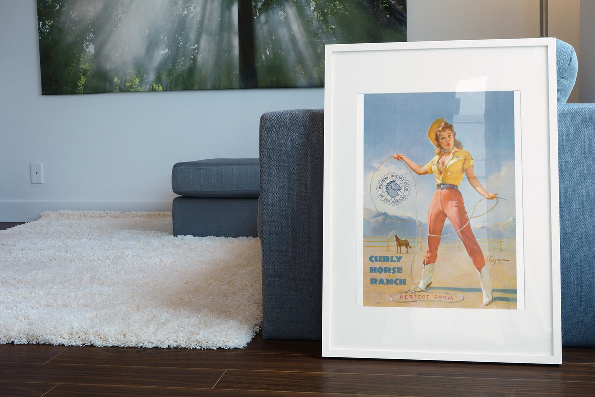 Perfect Form by Gil Elvgren, pin-up poster — living room wall