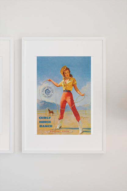 Perfect Form by Gil Elvgren, pin-up poster — gallery wall