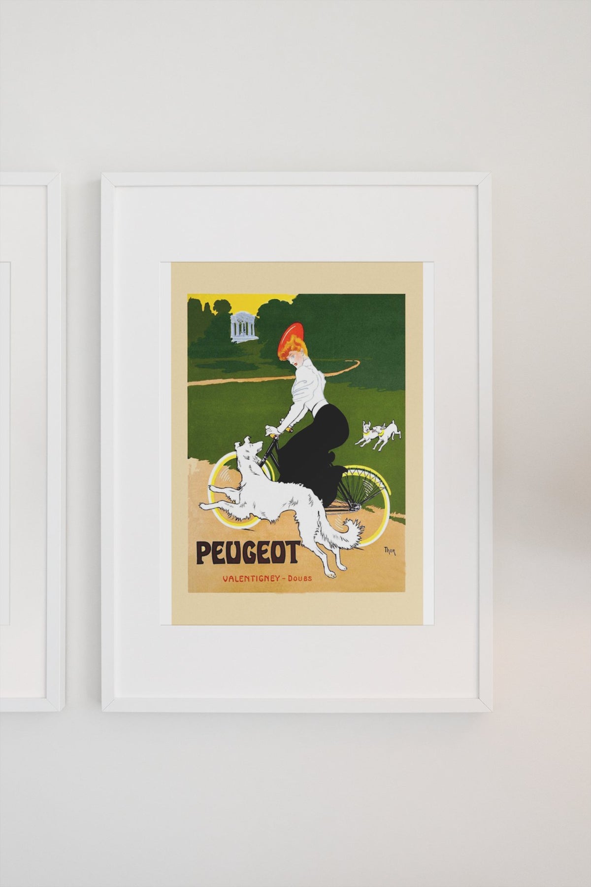 Peugeot Bicycles poster on a light wall