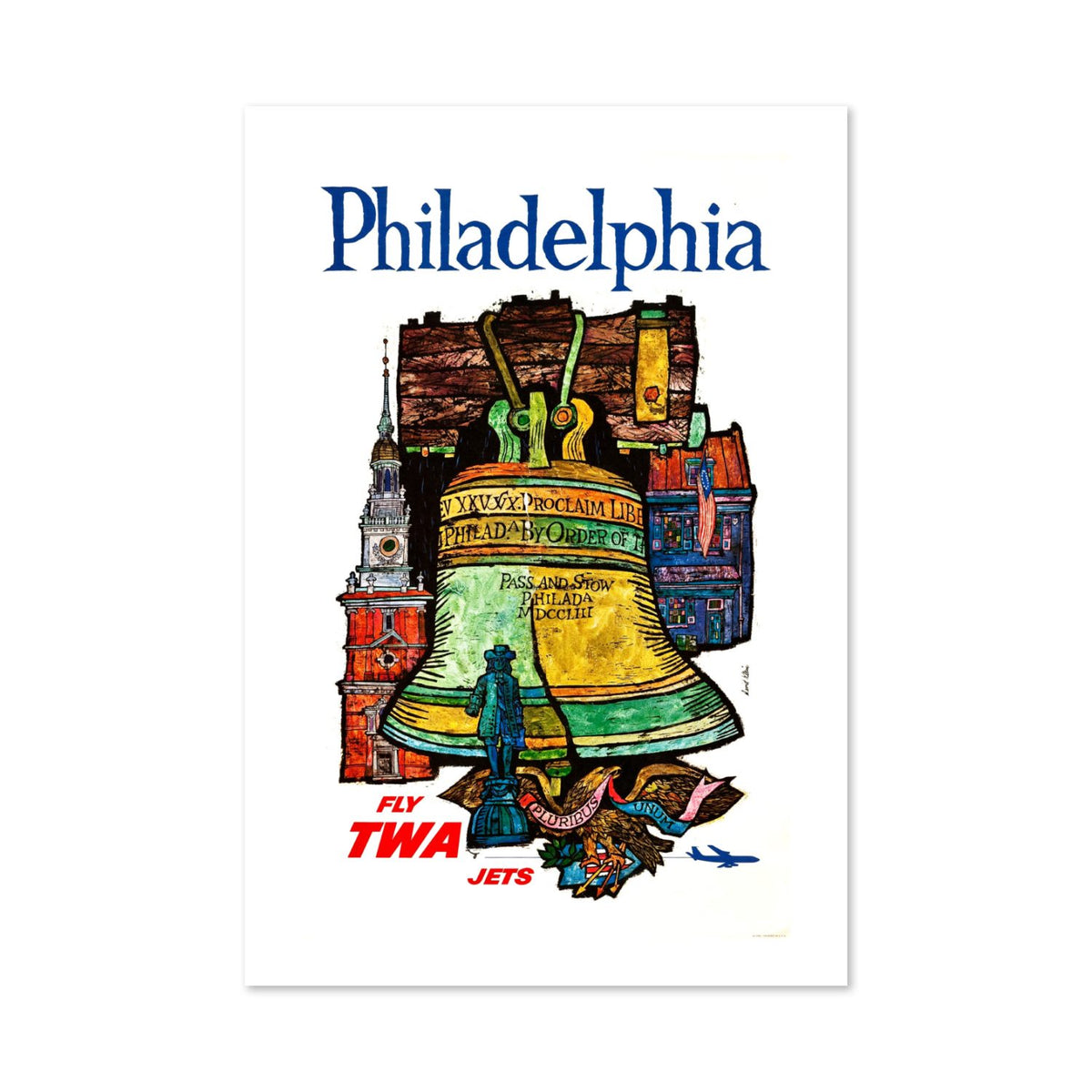 Philadelphia Fly TWA poster print