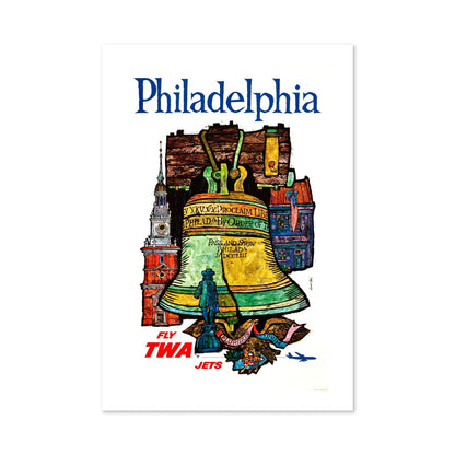 Philadelphia Fly TWA poster print