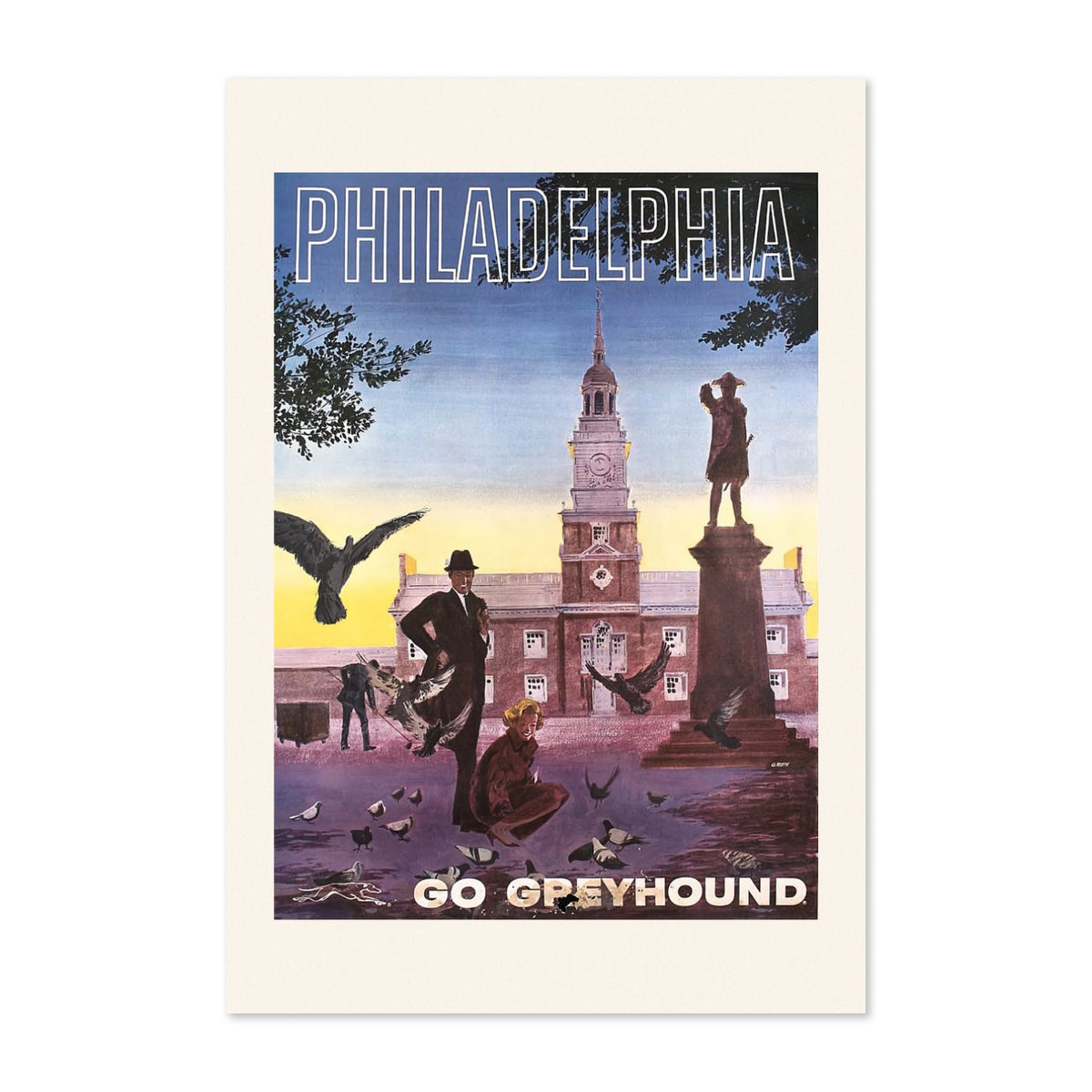 Philadelphia Go Greyhound poster print