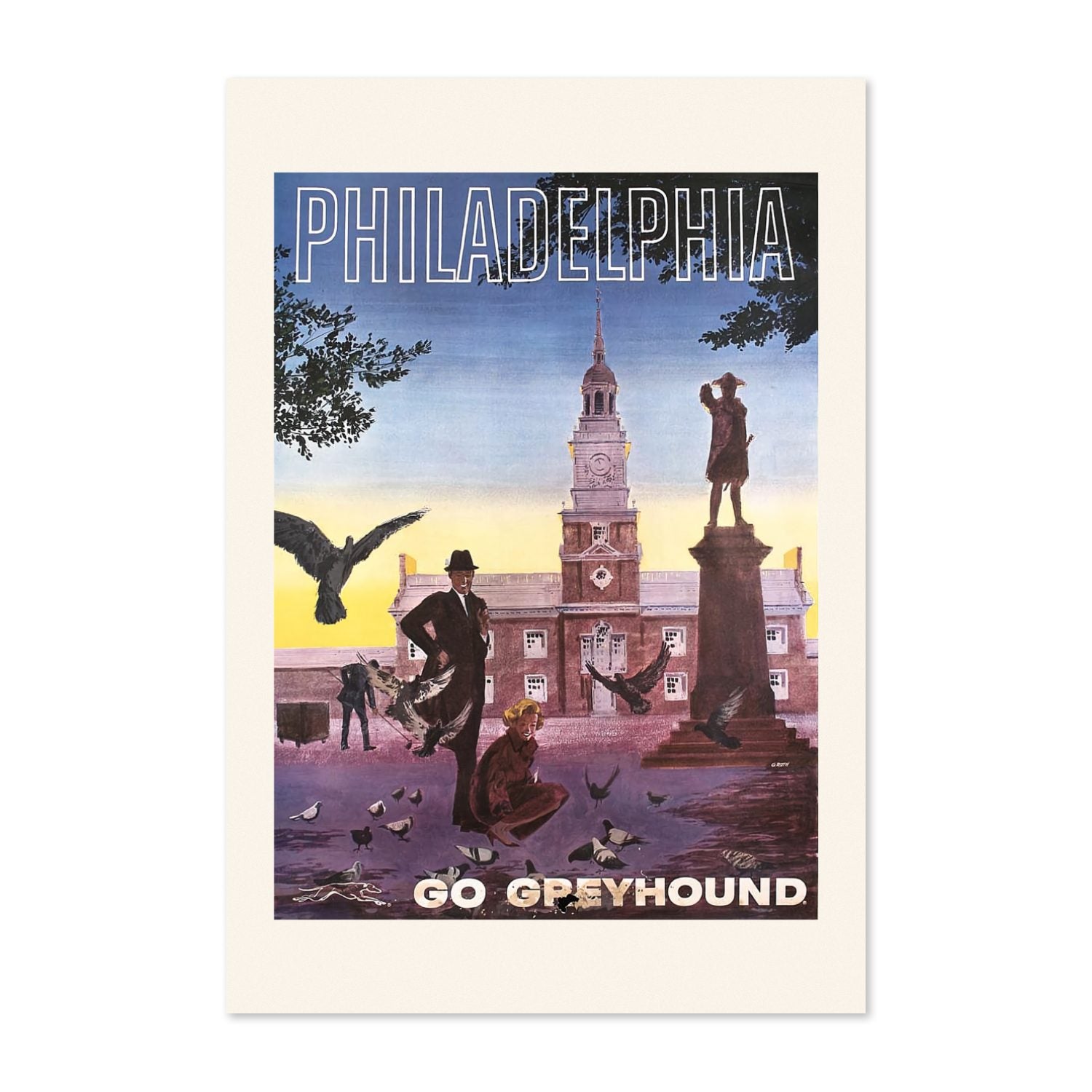 Philadelphia Go Greyhound poster print
