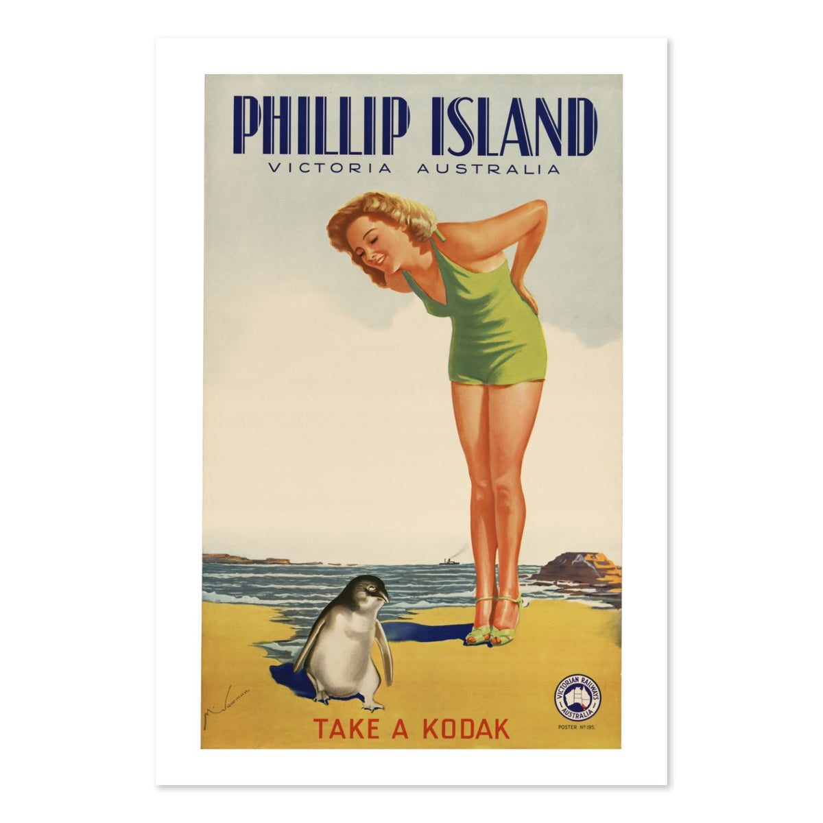 Phillip Island — Take a Kodak poster print