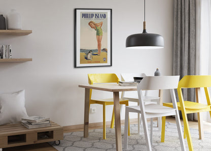Phillip Island — Take a Kodak poster framed above a dining table