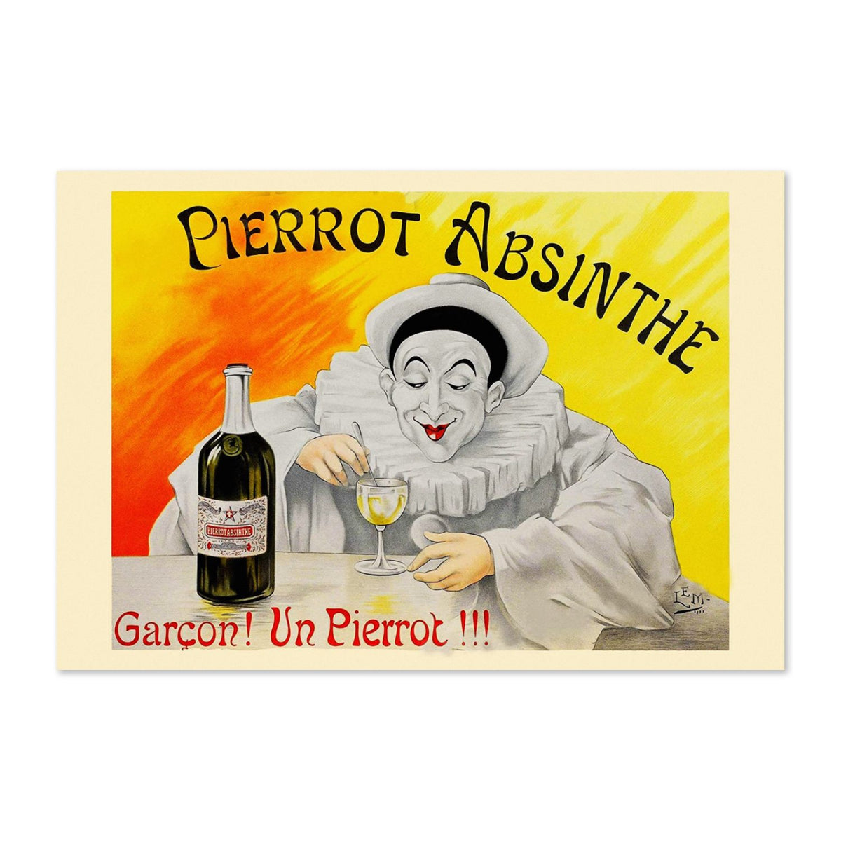 Pierrot Absinthe poster print