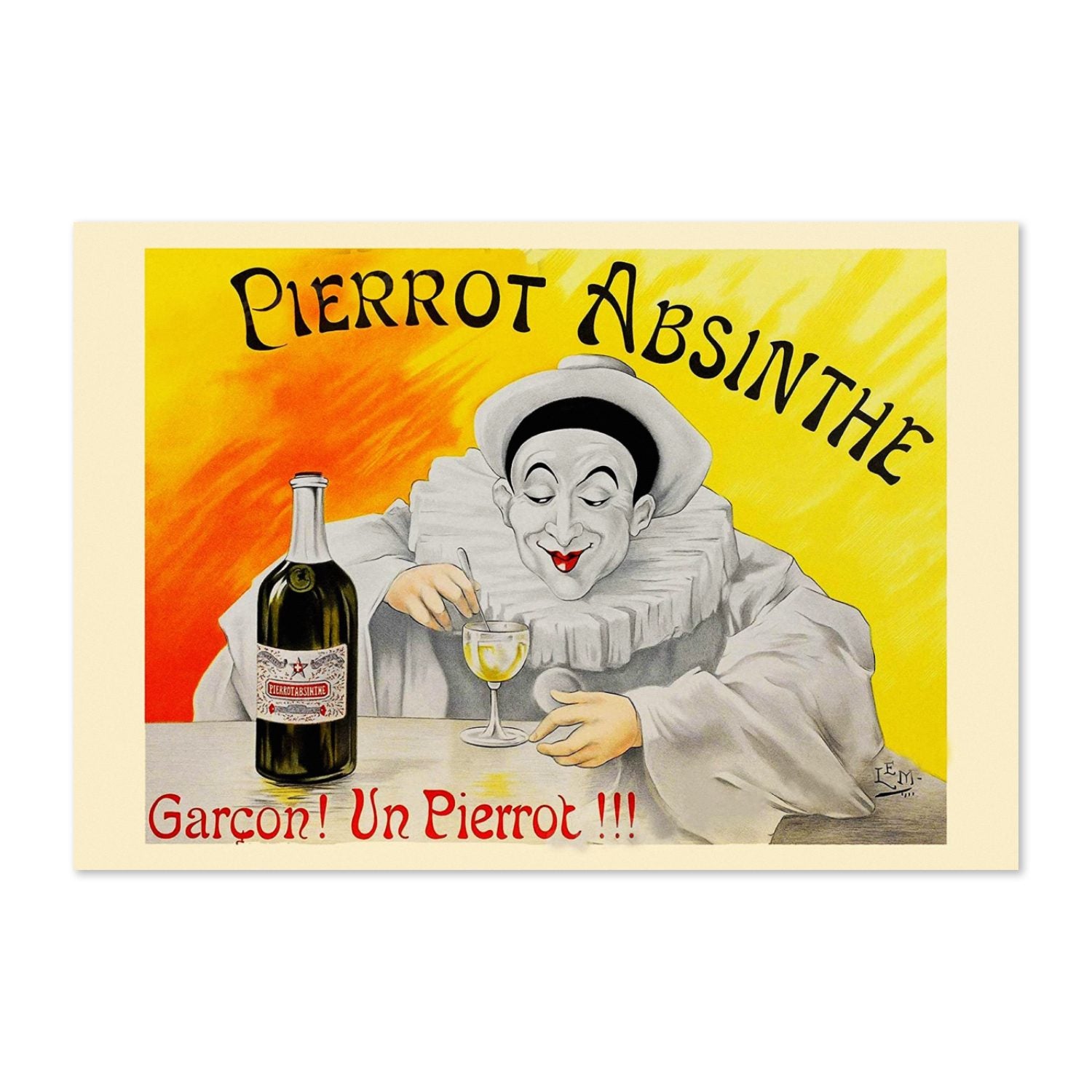 Pierrot Absinthe poster print