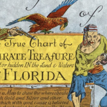 Close-up detail of the Pirate Treasure of Florida Map