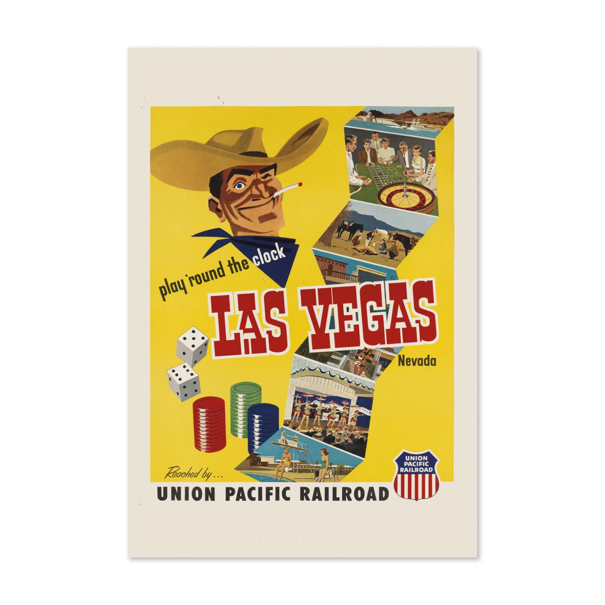 Play Round the Clock Las Vegas poster print