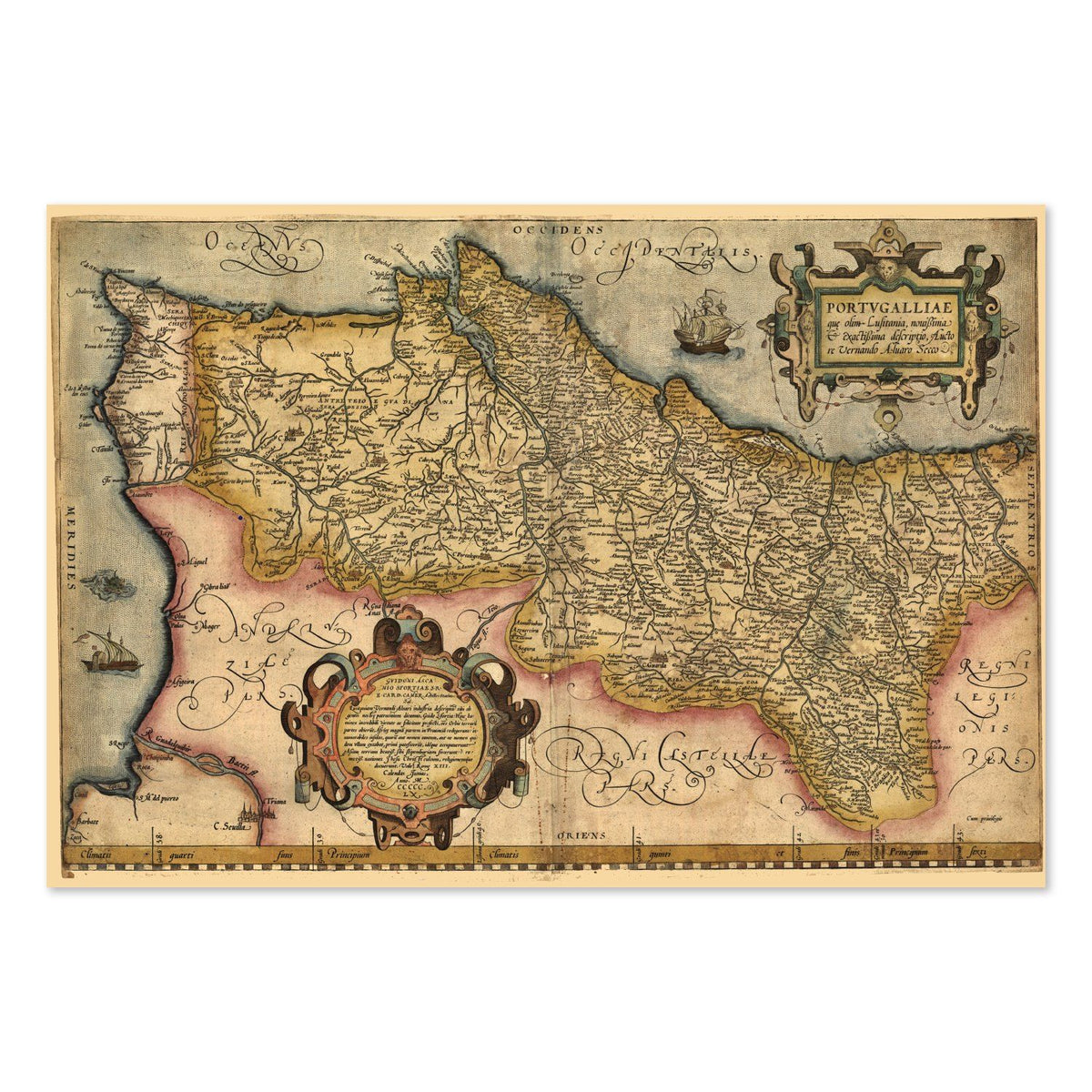 Portugal 1579 Map vintage print
