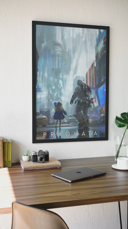 Pragmata Poster — City Streets Key Art Print | Sci-Fi Gaming Wall Art