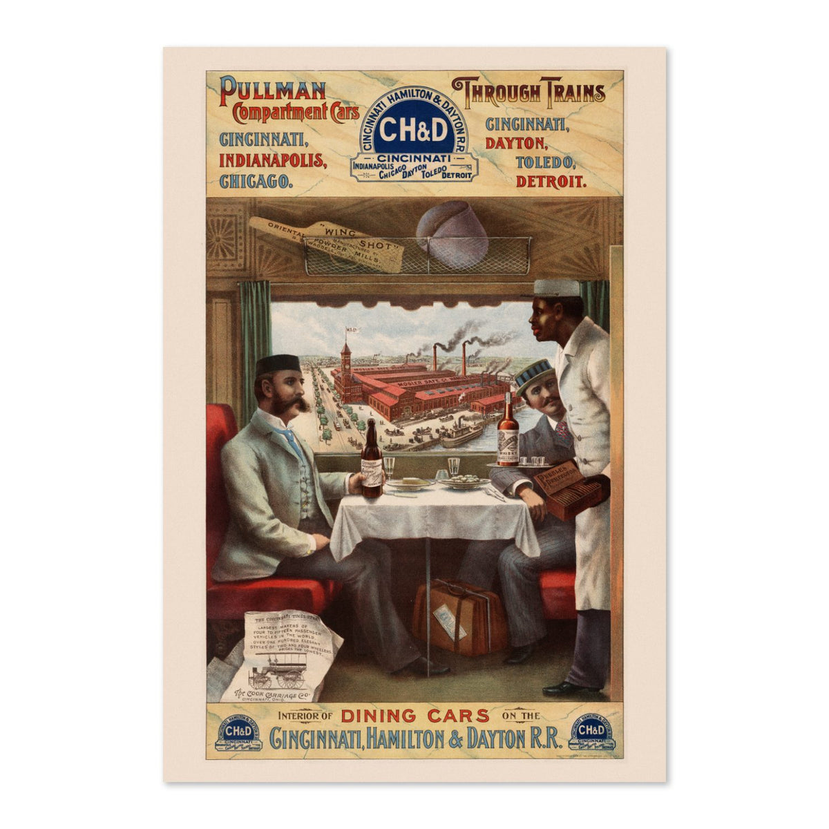 Pullman Dining Car — CH&D Railroad poster print