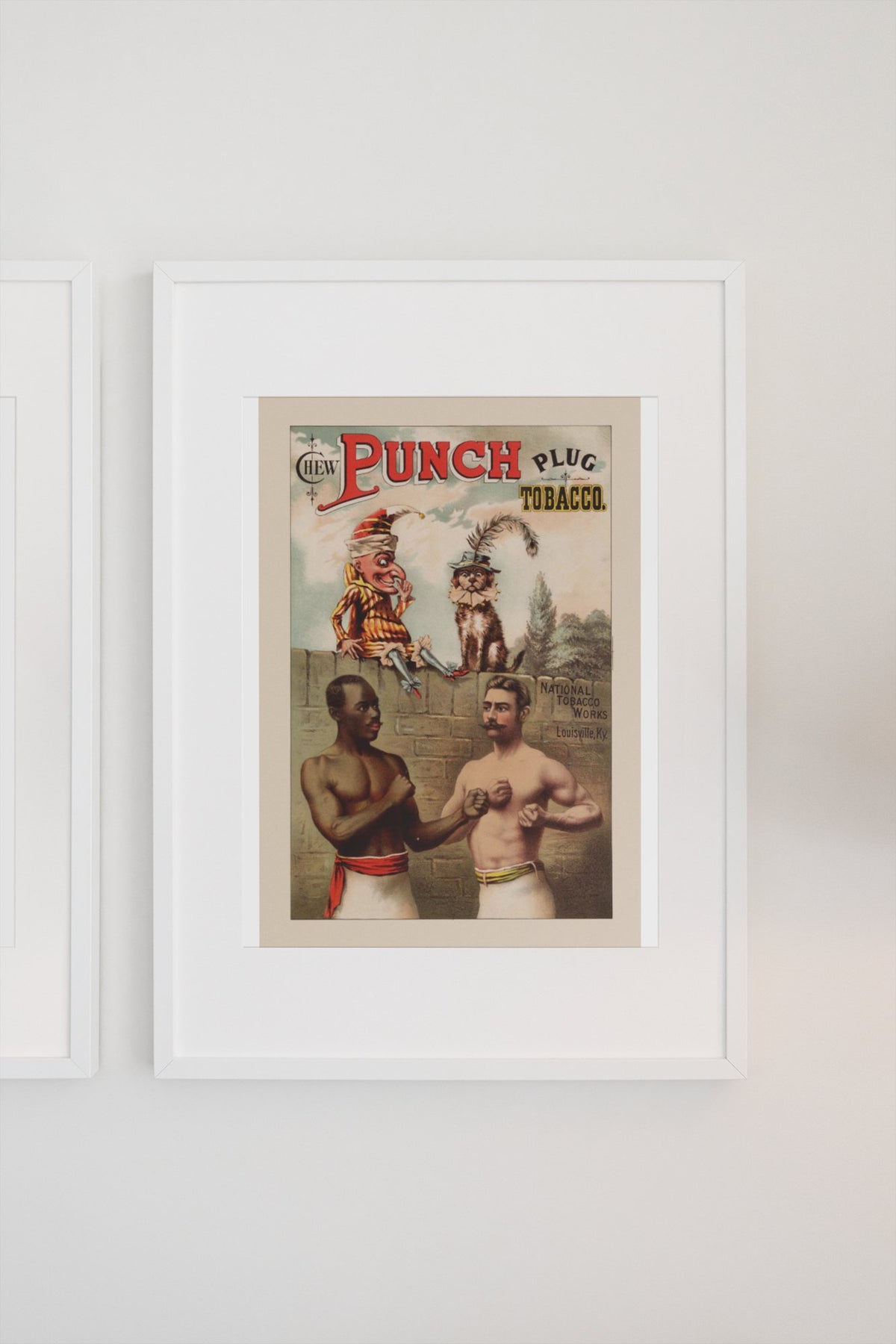 Punch Plug Tobacco Boxing poster on a light wall