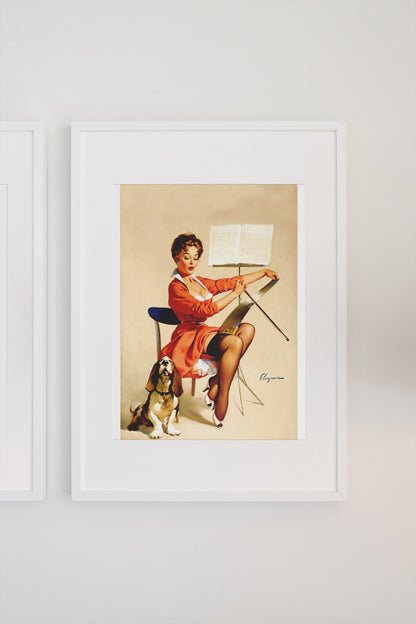Puppy Love by Gil Elvgren, pin-up poster — gallery wall