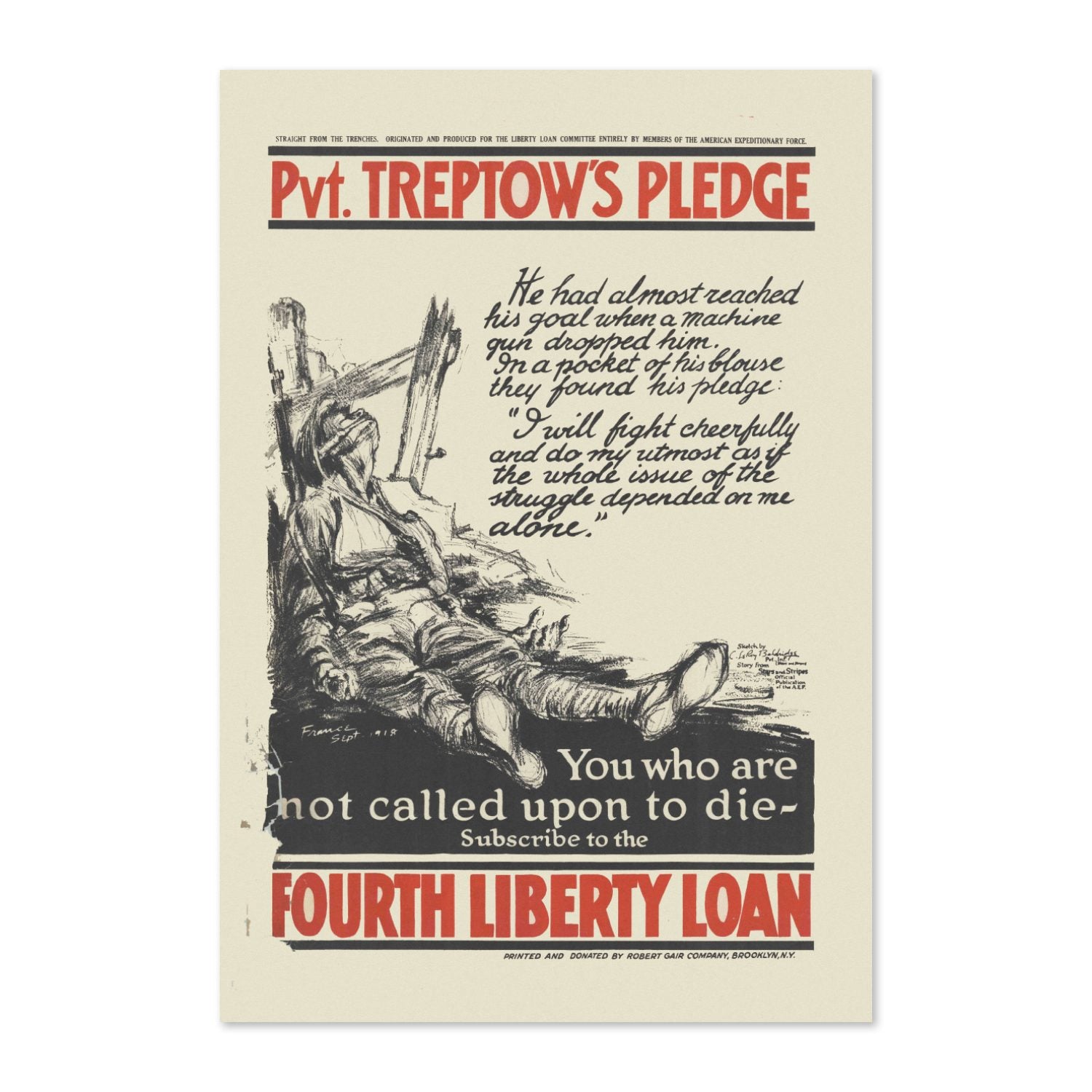 Pvt Treptows Pledge poster print
