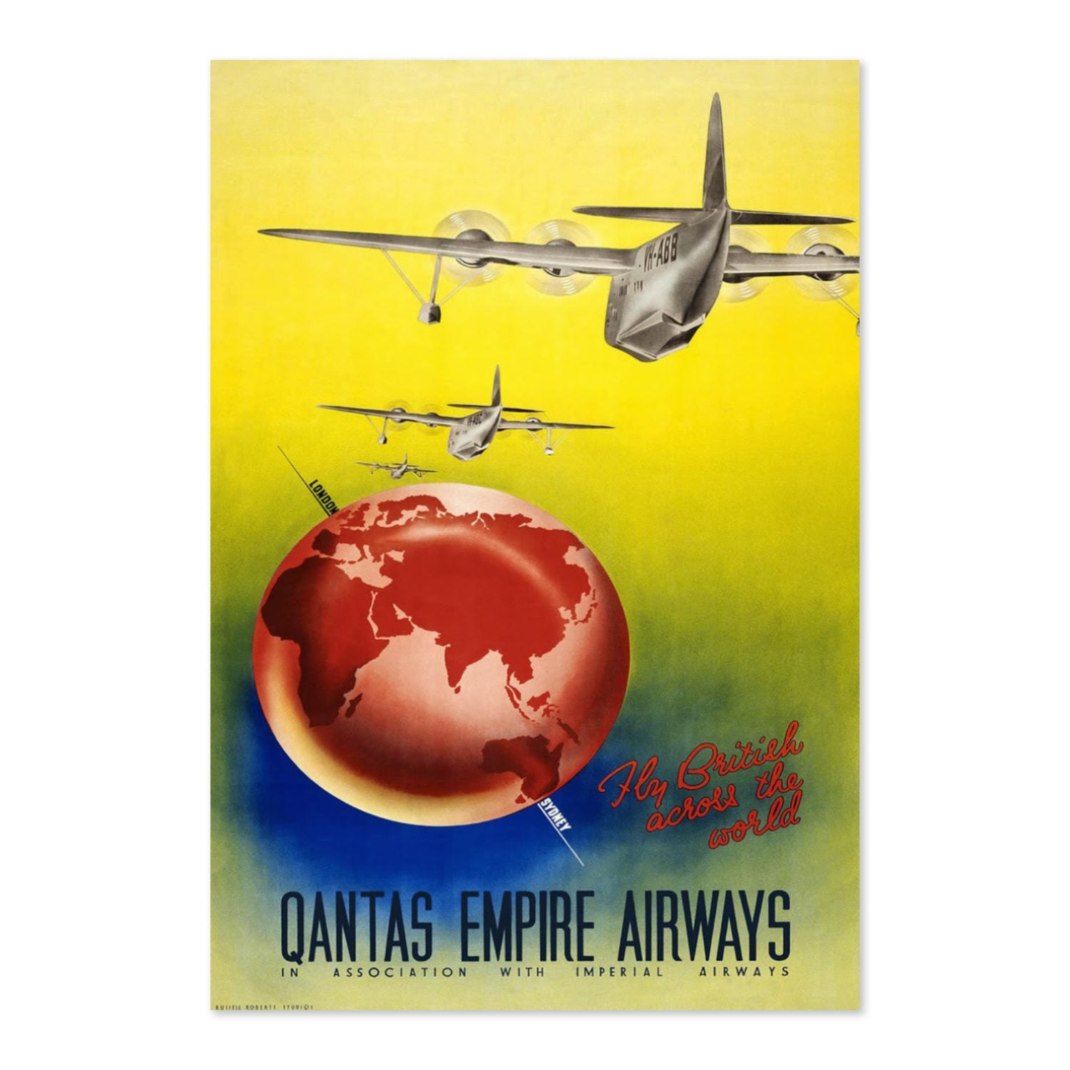 Qantas Empire Airways poster print