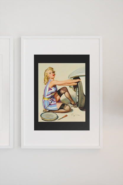 Quick Change by Gil Elvgren, pin-up poster — gallery wall