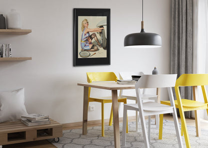 Quick Change by Gil Elvgren, pin-up poster — dining room