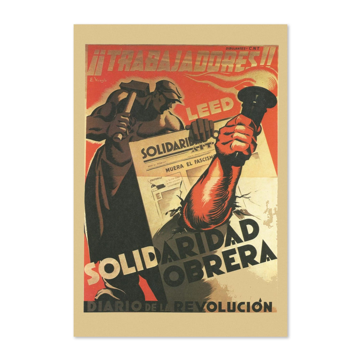 Read Solidaridad Obrera Workers Solidarity poster print