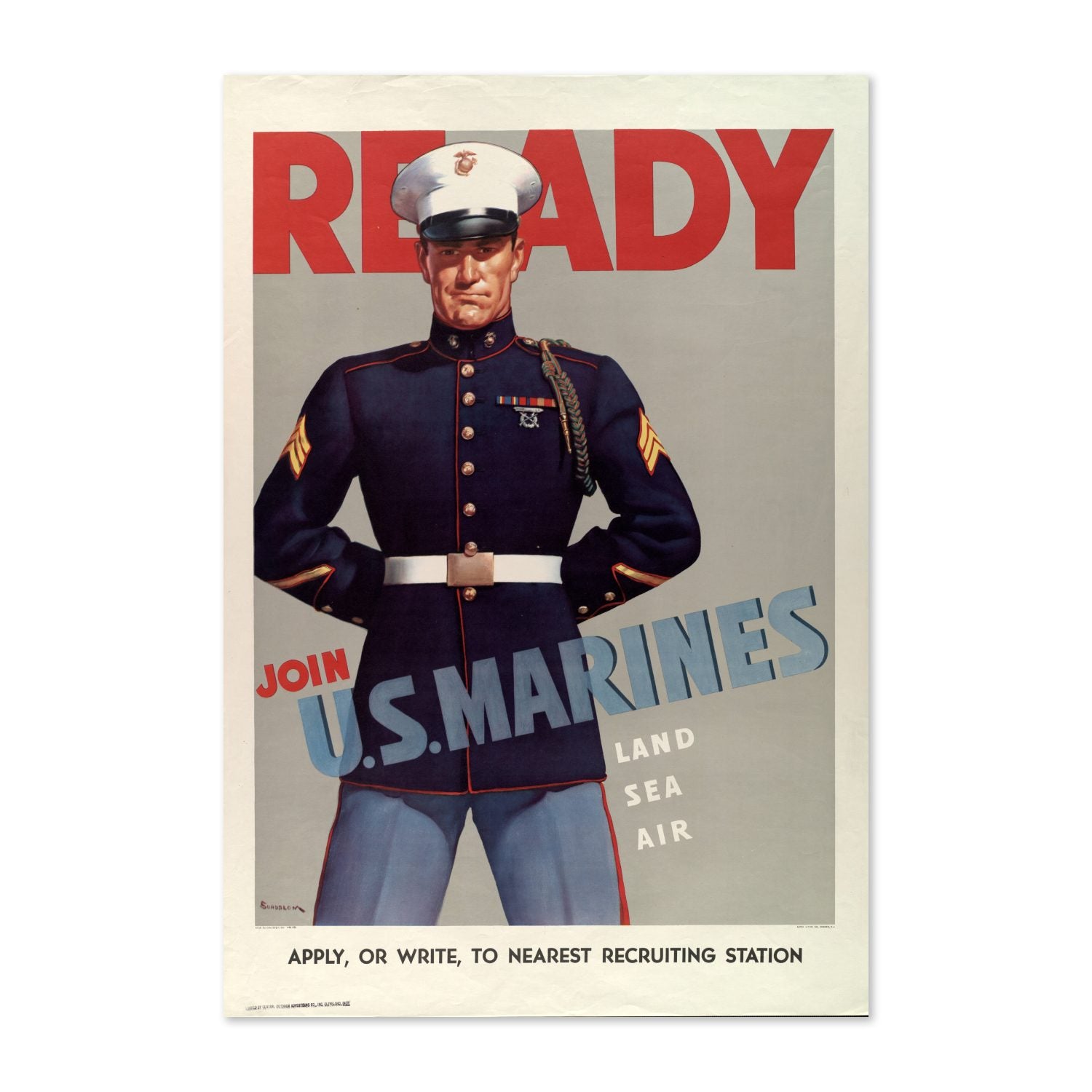 Ready Join US Marines poster print