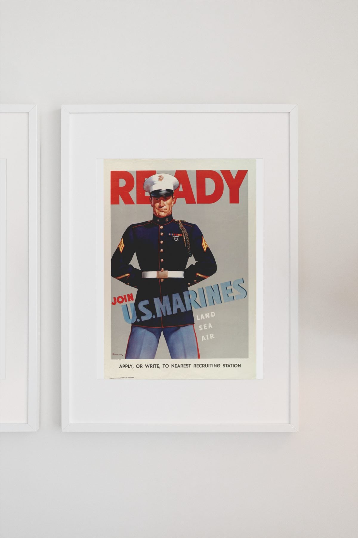 Ready Join US Marines poster on a light wall