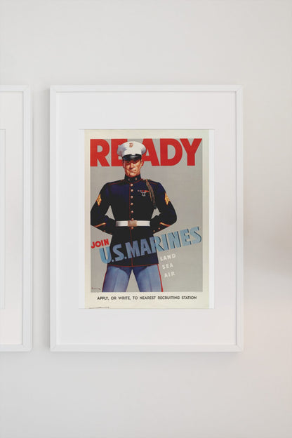 Ready Join US Marines poster on a light wall