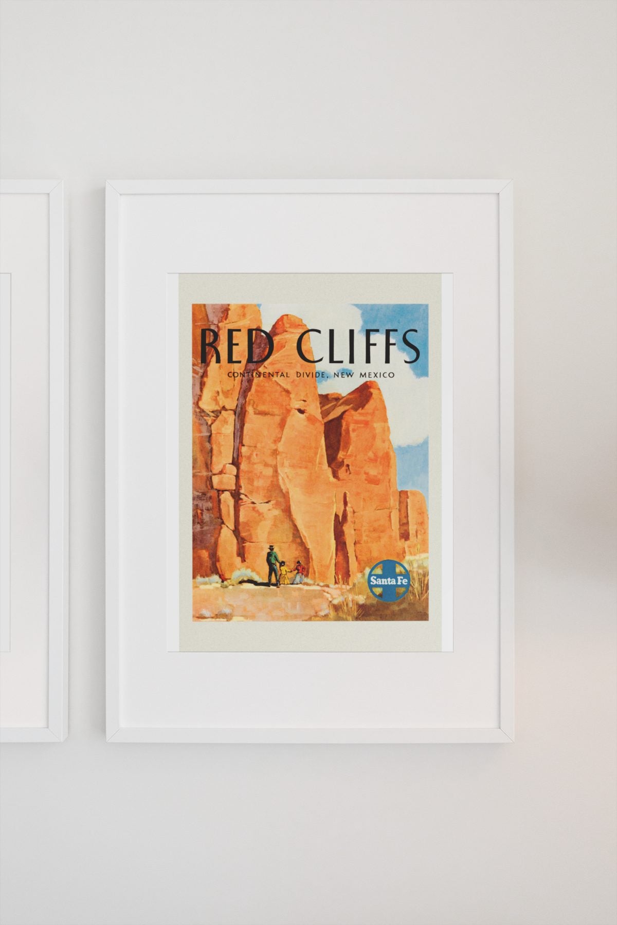 Red Cliffs New Mexico Santa Fe poster on a light wall