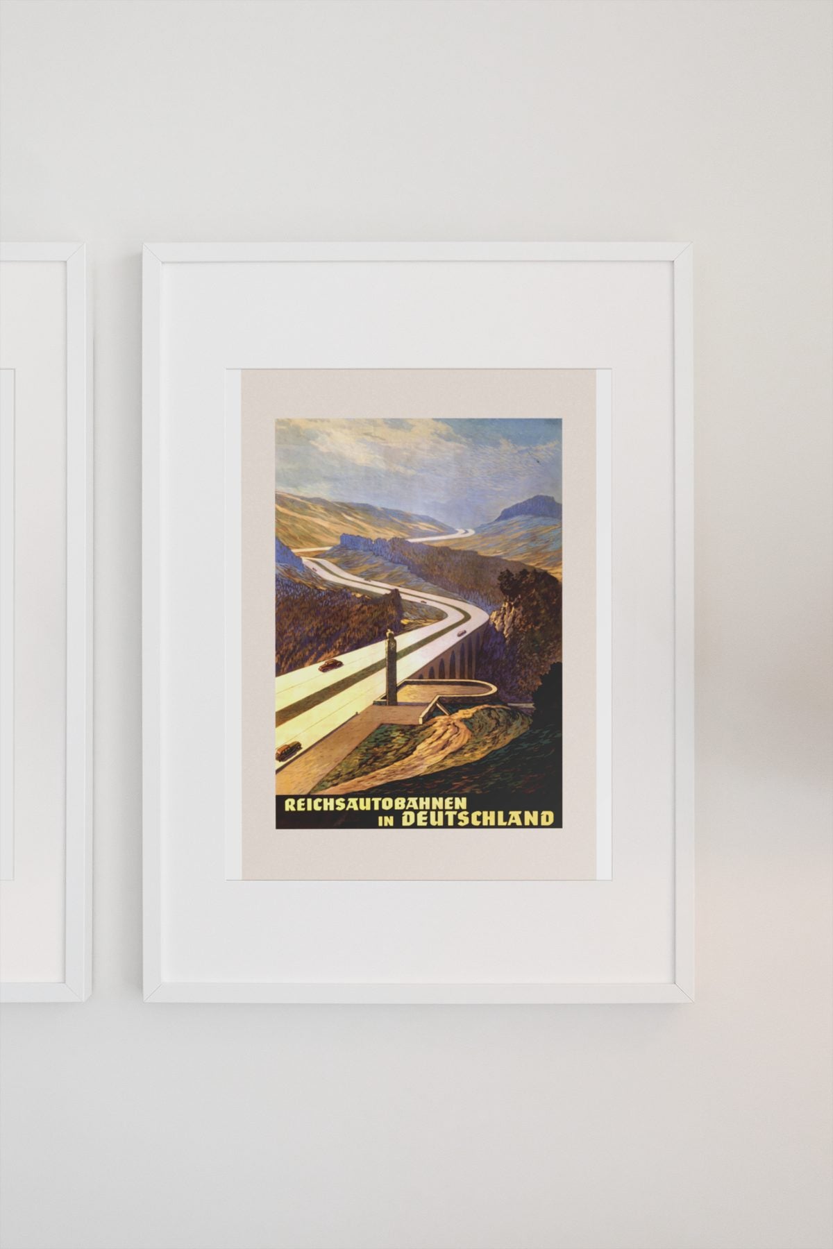 Reichsautobahnen in Deutschland poster on a light wall