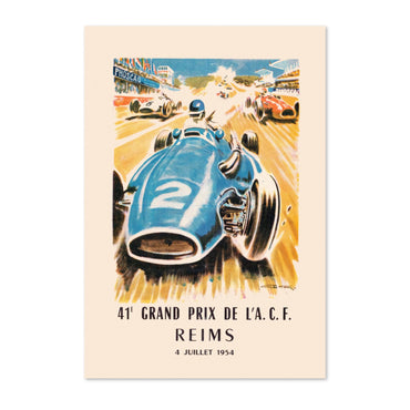 Grand Prix de l'ACF Reims 1954 poster print