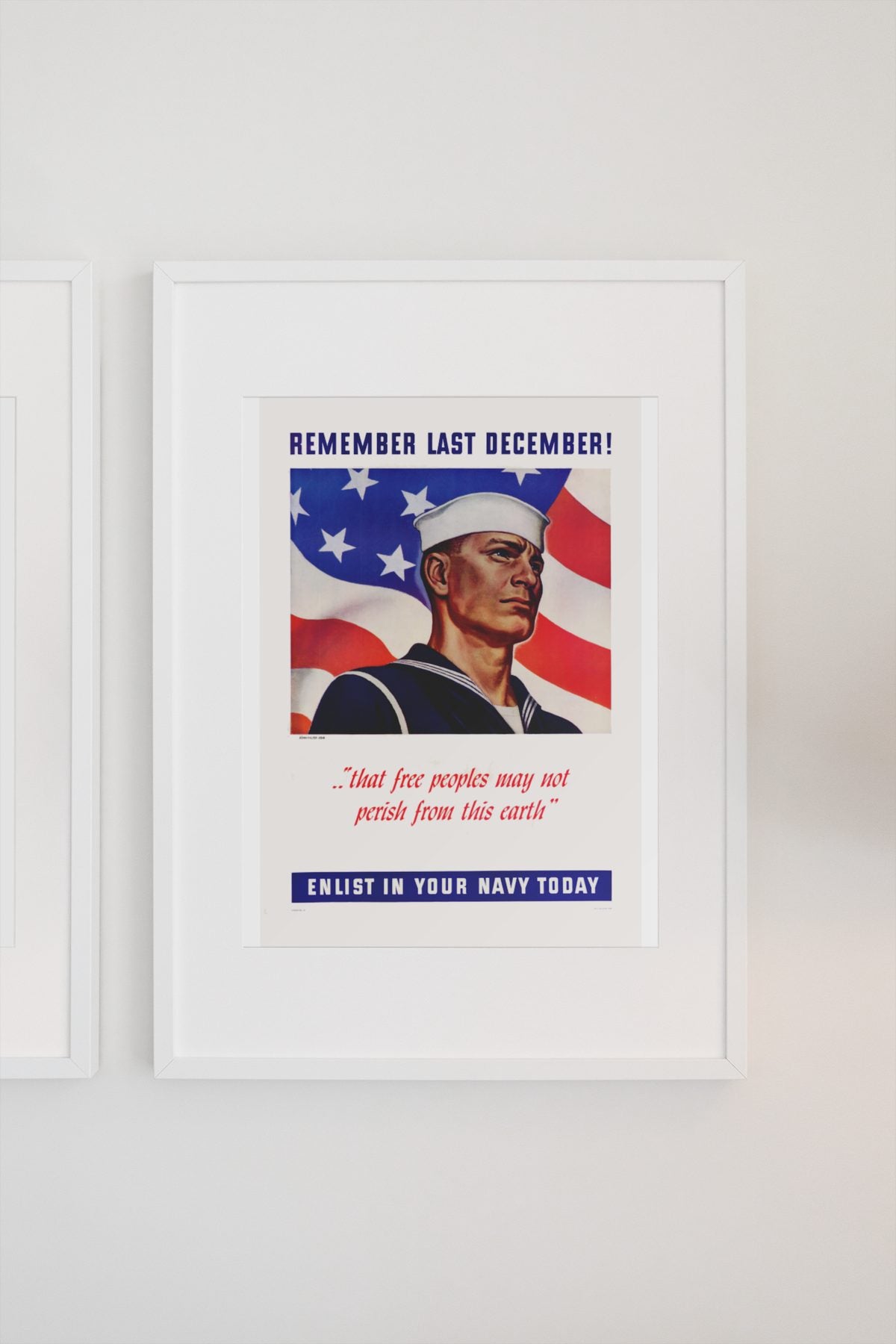 Remember Last December — Enlist in Your Navy poster on a light wall