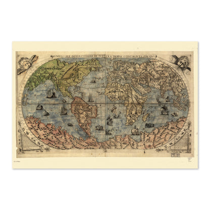 Renaissance World Map 1565 poster print