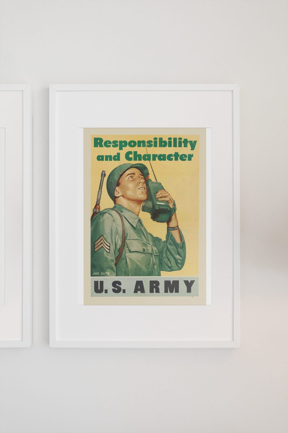 Responsibility and Character — U.S. Army poster on a light wall