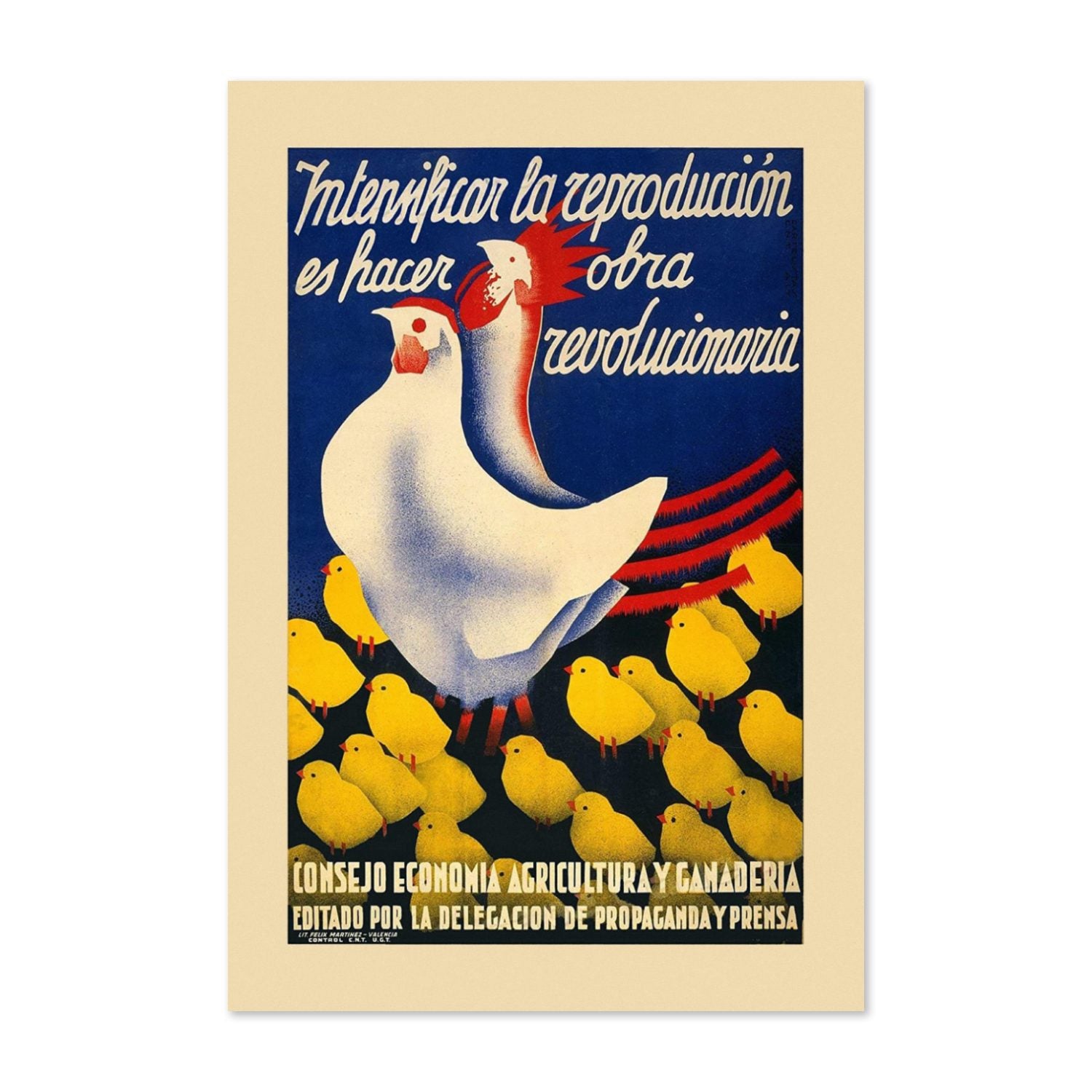 Revolutionary Work — Hen and Chicks poster print