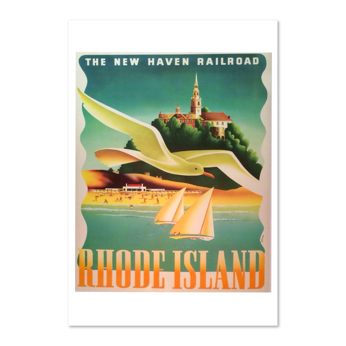 Rhode Island New Haven Railroad poster print