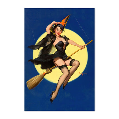 Riding High by Gil Elvgren, pin-up poster — framed print
