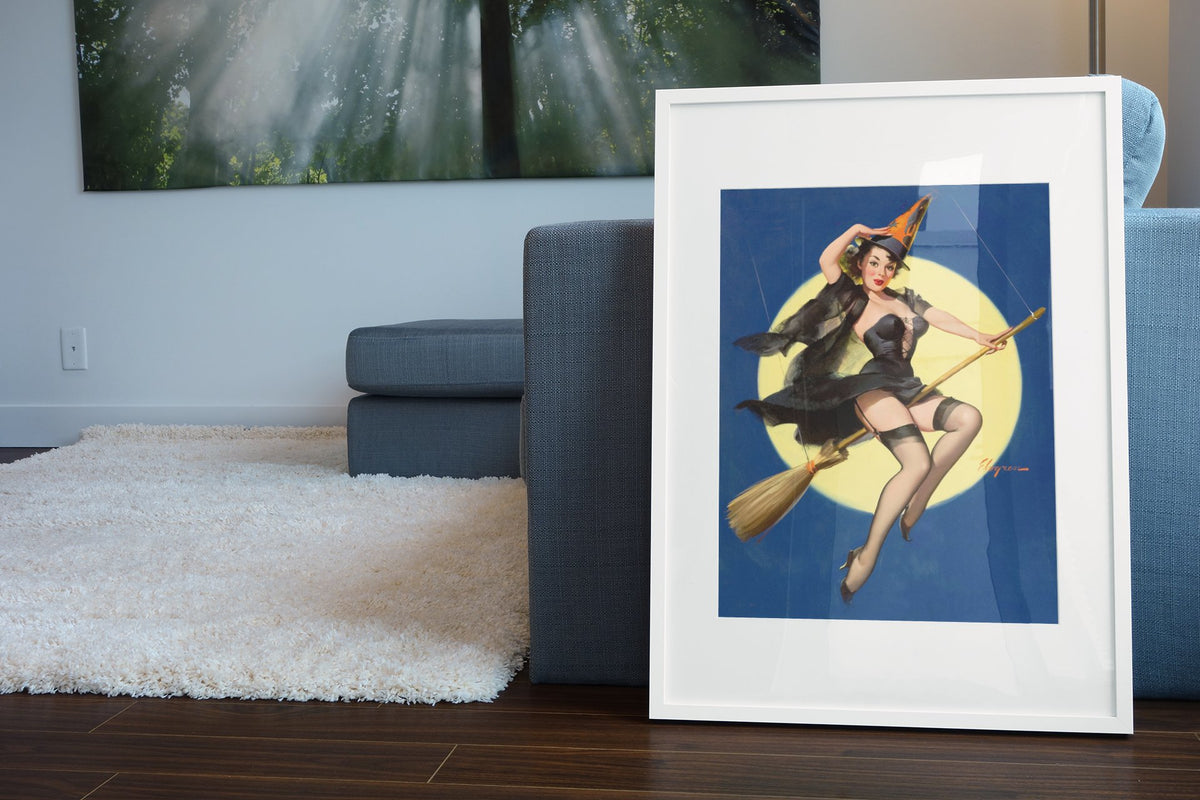 Riding High by Gil Elvgren, pin-up poster — living room wall
