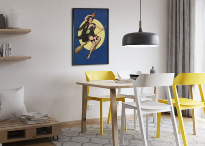 Riding High by Gil Elvgren, pin-up poster — dining room
