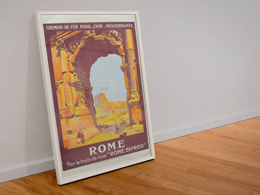 Rome — Arch of Titus poster in a white frame leaning against a wall