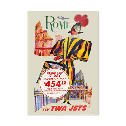 Rome Fly TWA Jets poster print
